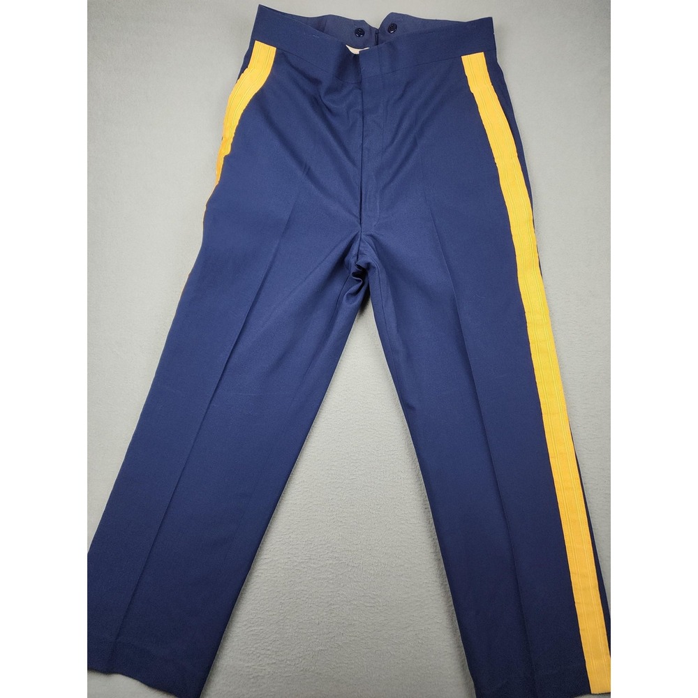 Bremen-Bowdon Dress Pants Mens 38 (36x32) Blue Army Uniform Gold Stripe Trouser